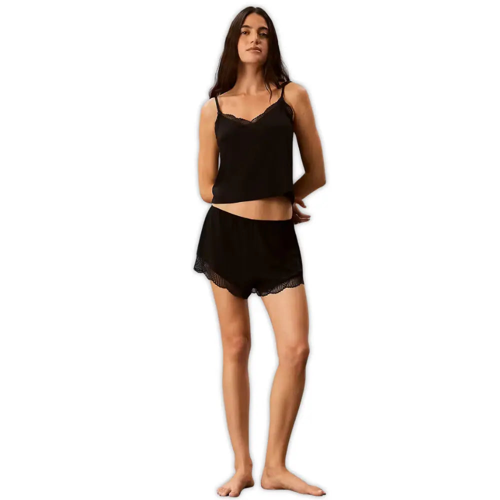 Modal Rib Lace Camisole, Black
