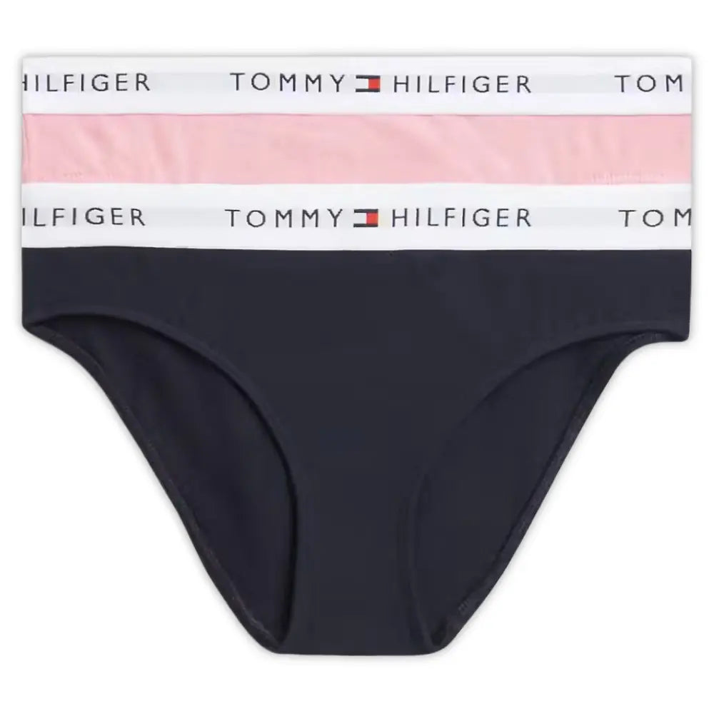 Girls 2-Pack Heritage Logo Bikini Briefs, Navy and Little Rosey
