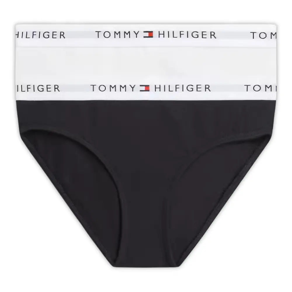 Girls 2-Pack Heritage Logo Bikini Briefs, White/Black