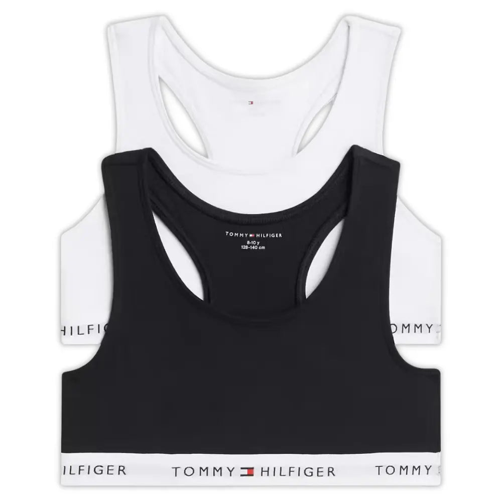 Girls 2-Pack Heritage Logo Bralette Set, White/Black