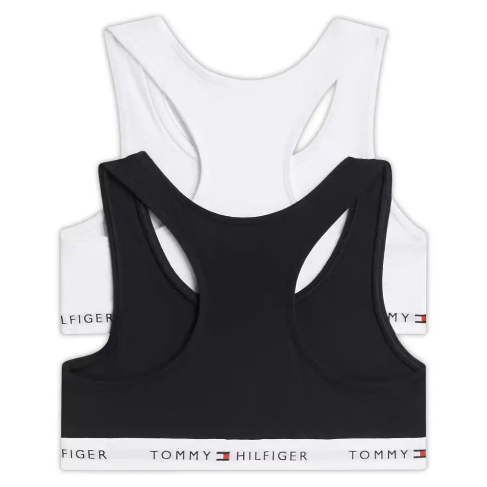 Girls 2-Pack Heritage Logo Bralette Set, White/Black