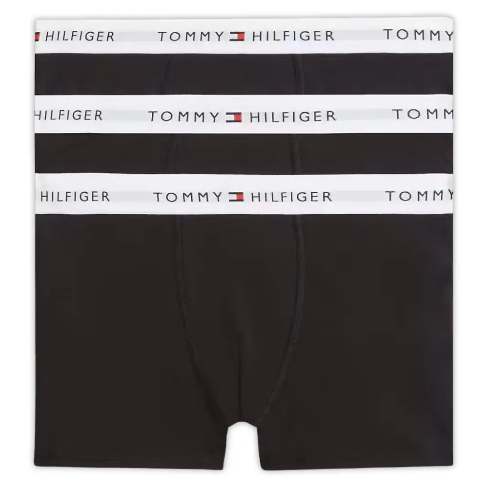 3-Pack Heritage Logo Boys Boxer Trunks, Black with White