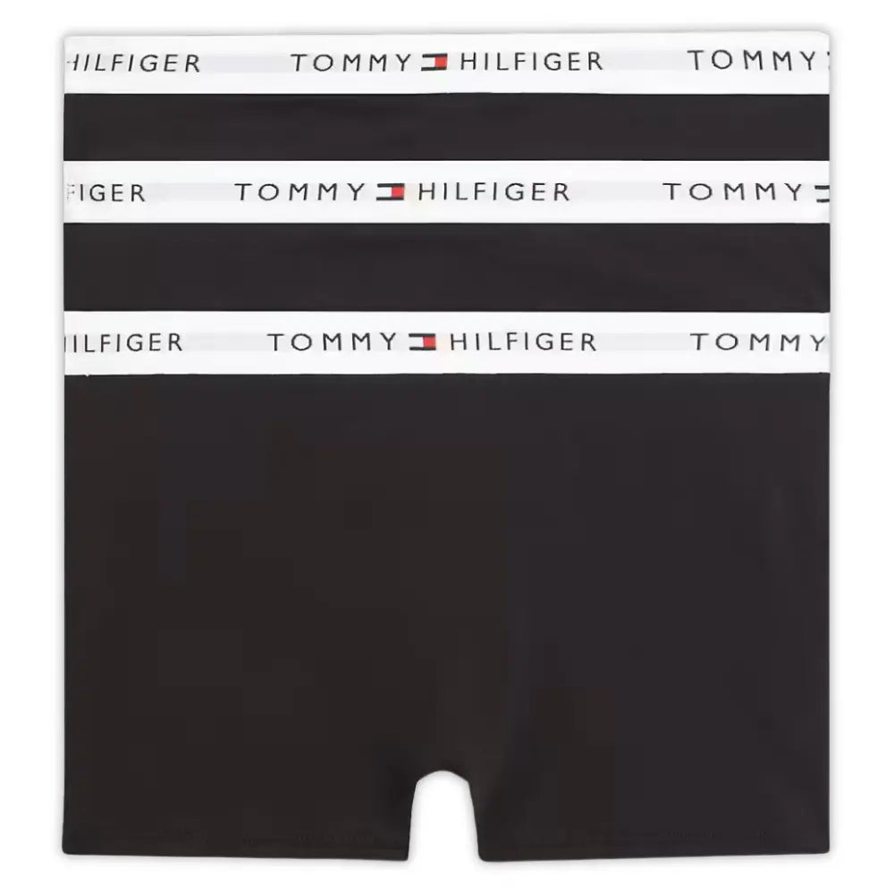 3-Pack Heritage Logo Boys Boxer Trunks, Black with White