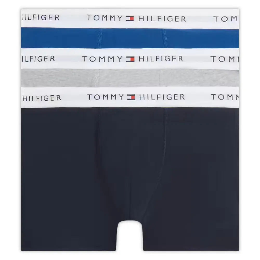 3-Pack Heritage Logo Boys Boxer Trunks, Blue/Grey/Navy