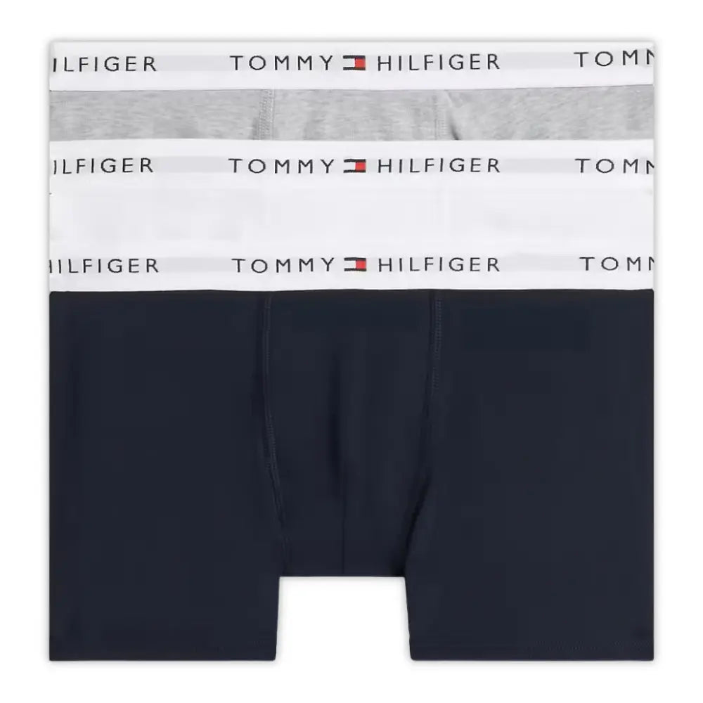 3-Pack Heritage Logo Boys Boxer Trunks, Navy/White/Grey