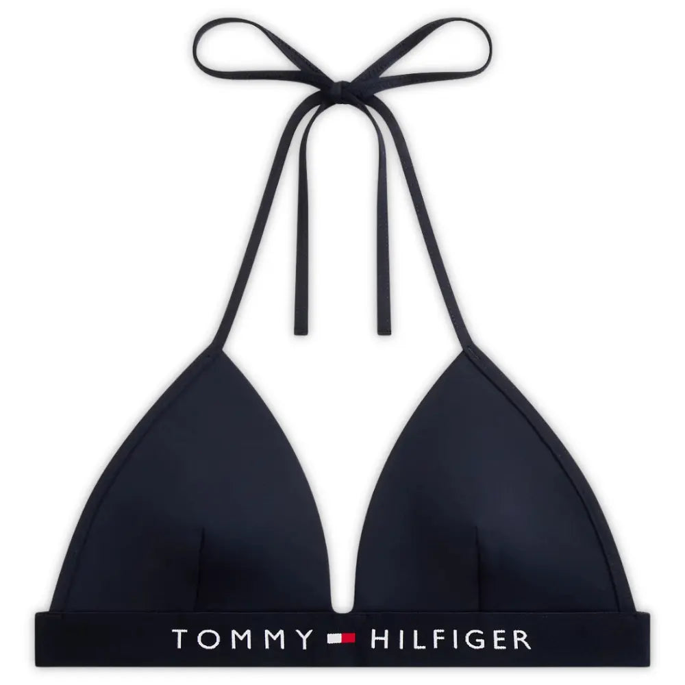 TH Original Foam Triangle Halterneck Swim Bikini Top, Navy