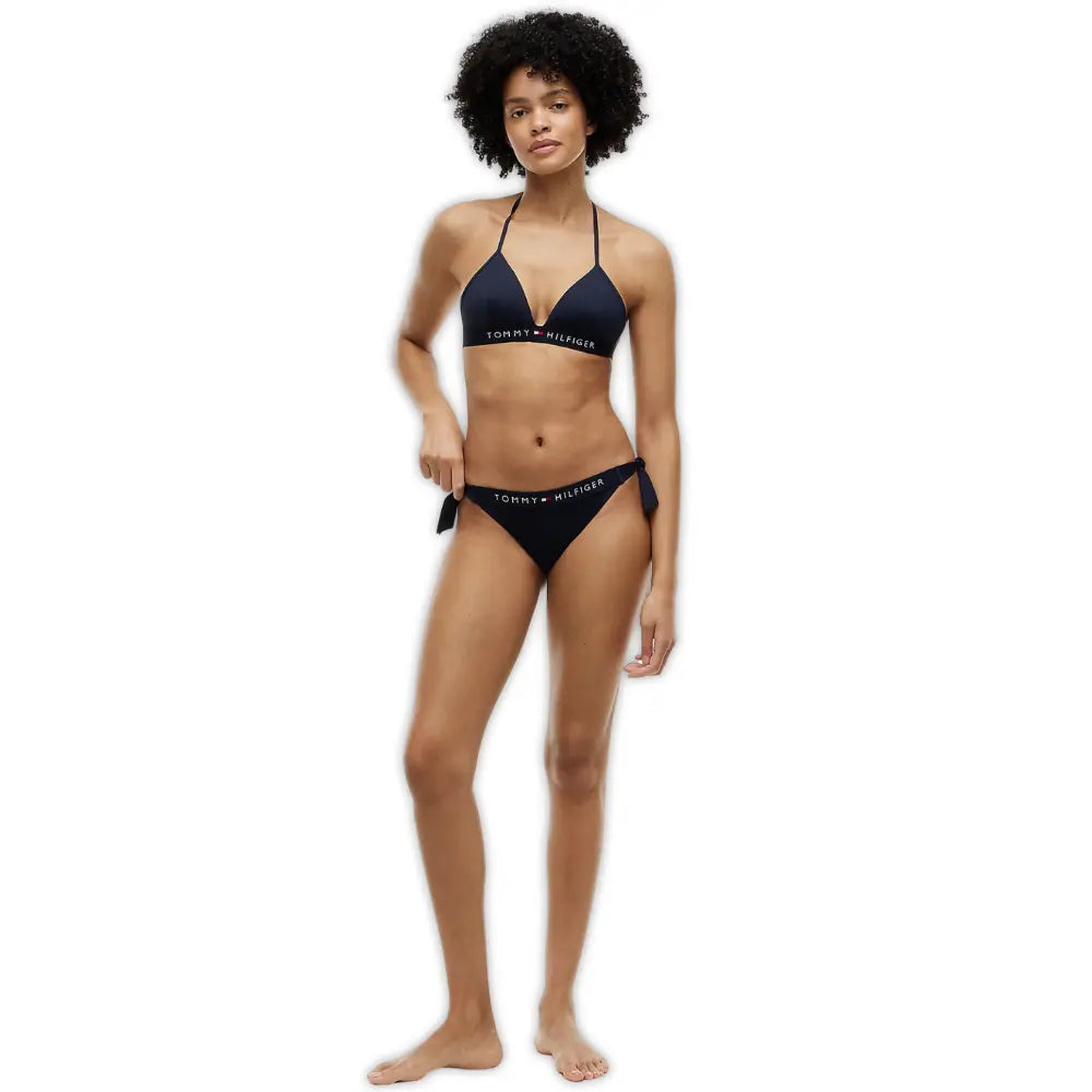 TH Original Foam Triangle Halterneck Swim Bikini Top, Navy