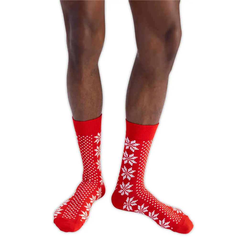 Fair Isle Stars Sock, Red