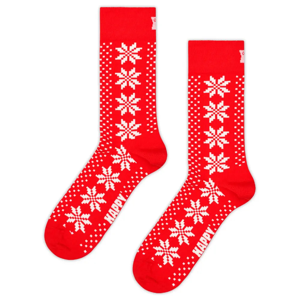 Fair Isle Stars Sock, Red