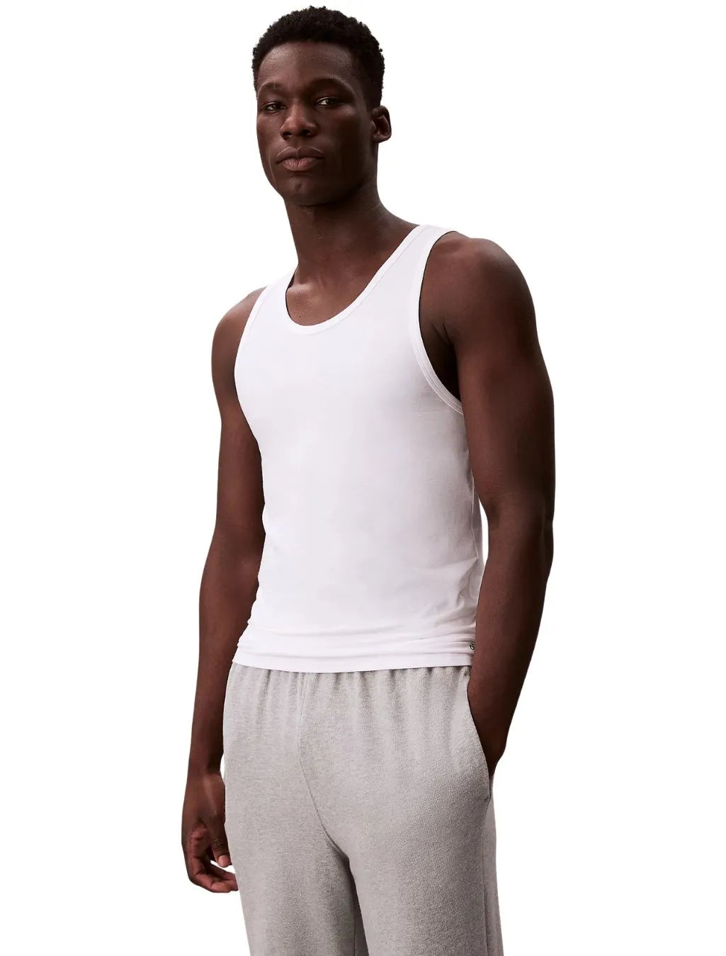 3-Pack Micro Stretch Tank Vests, All White
