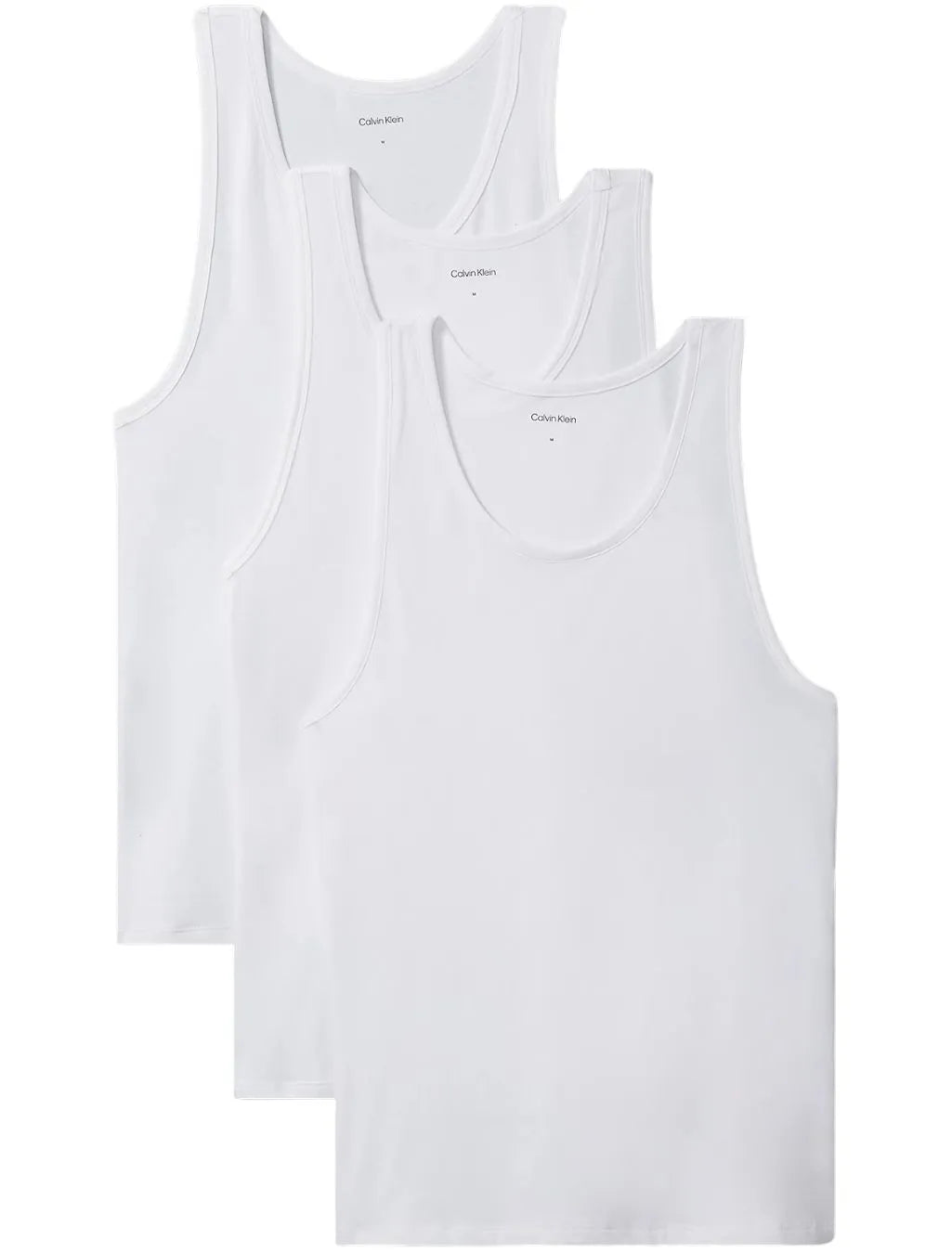 3-Pack Micro Stretch Tank Vests, All White