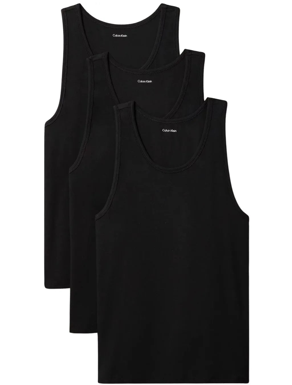 3-Pack Micro Stretch Tank Vests, All Black