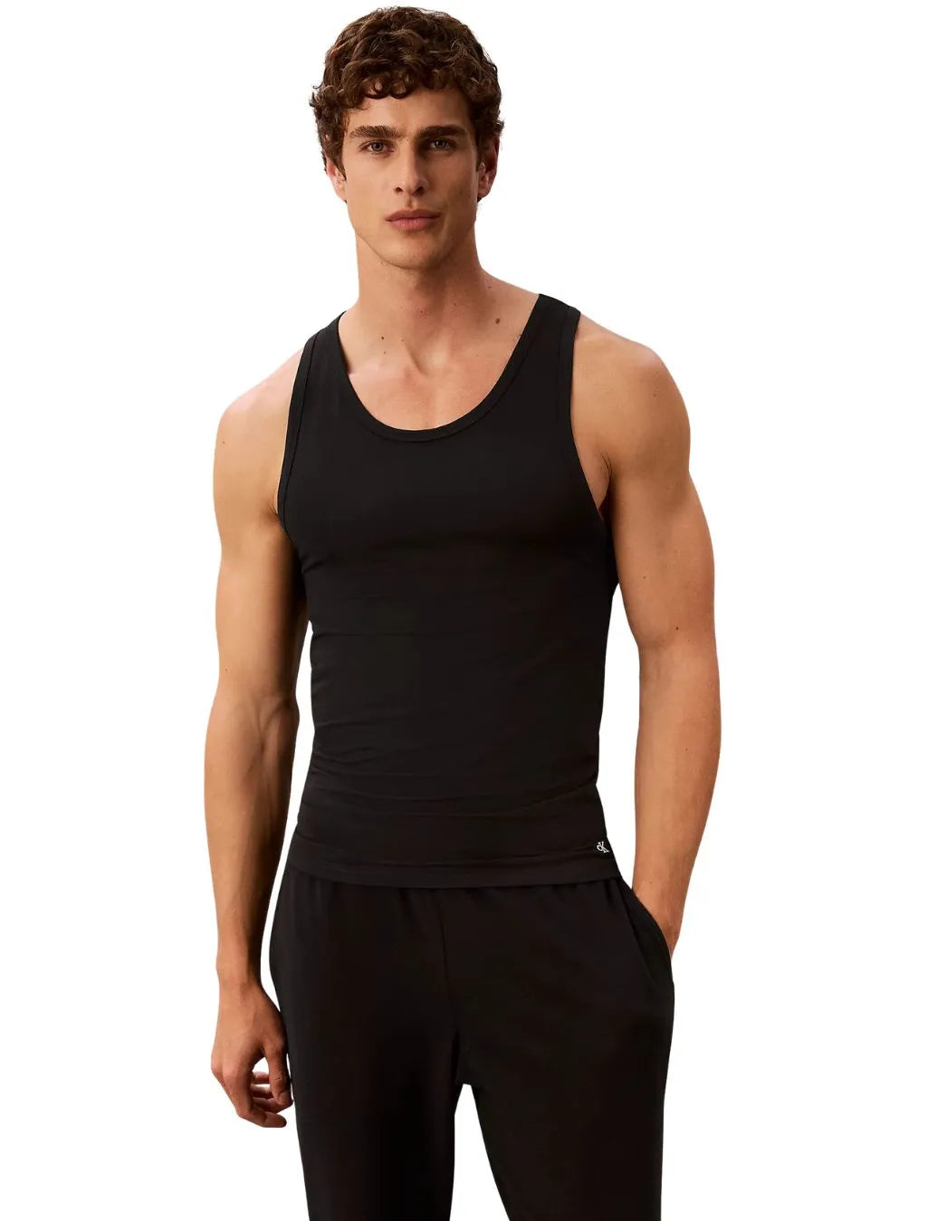 3-Pack Micro Stretch Tank Vests, All Black