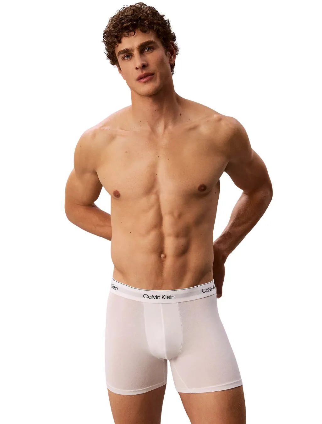 3-Pack Icon Cotton Stretch Boxer Briefs, All White