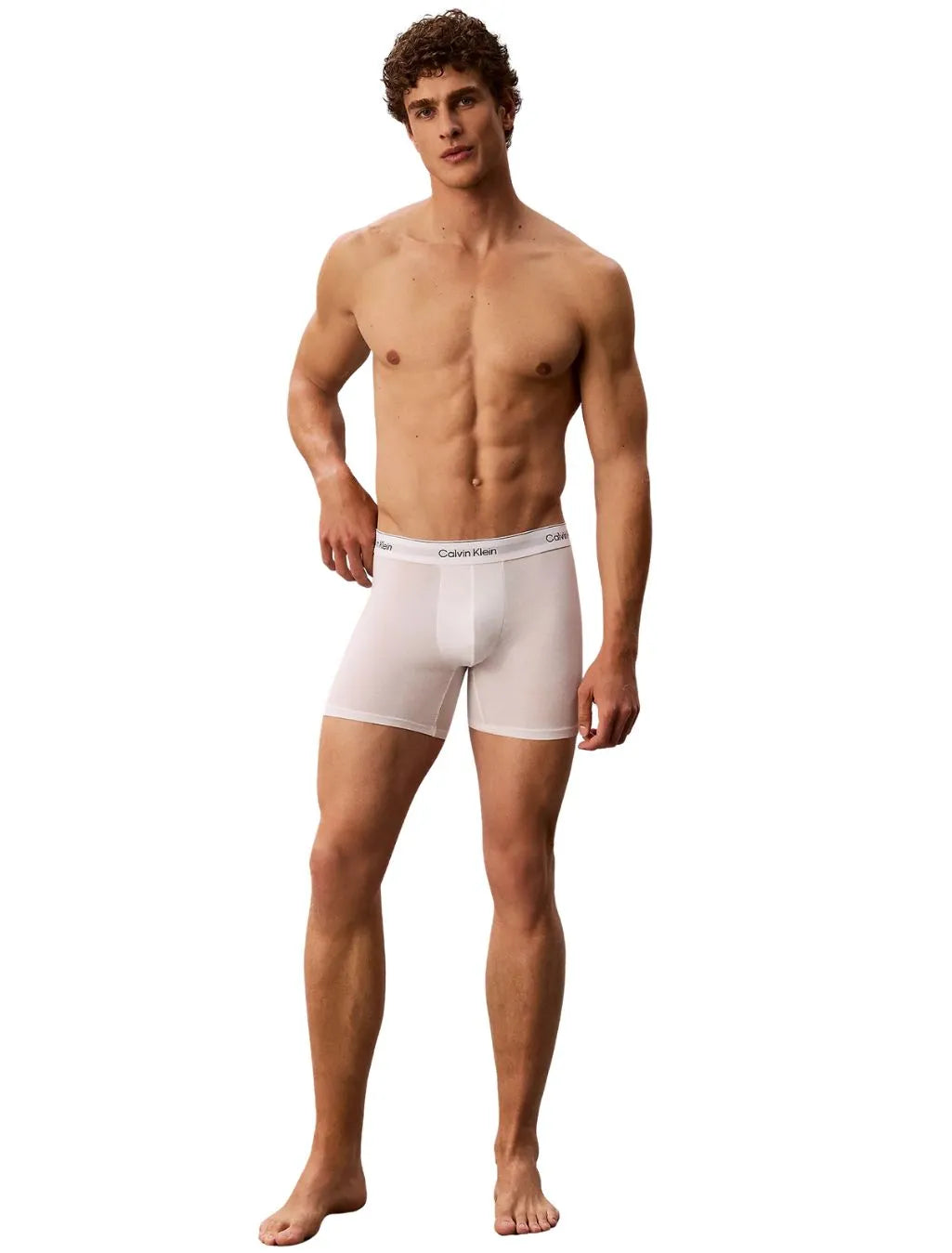 3-Pack Icon Cotton Stretch Boxer Briefs, All White
