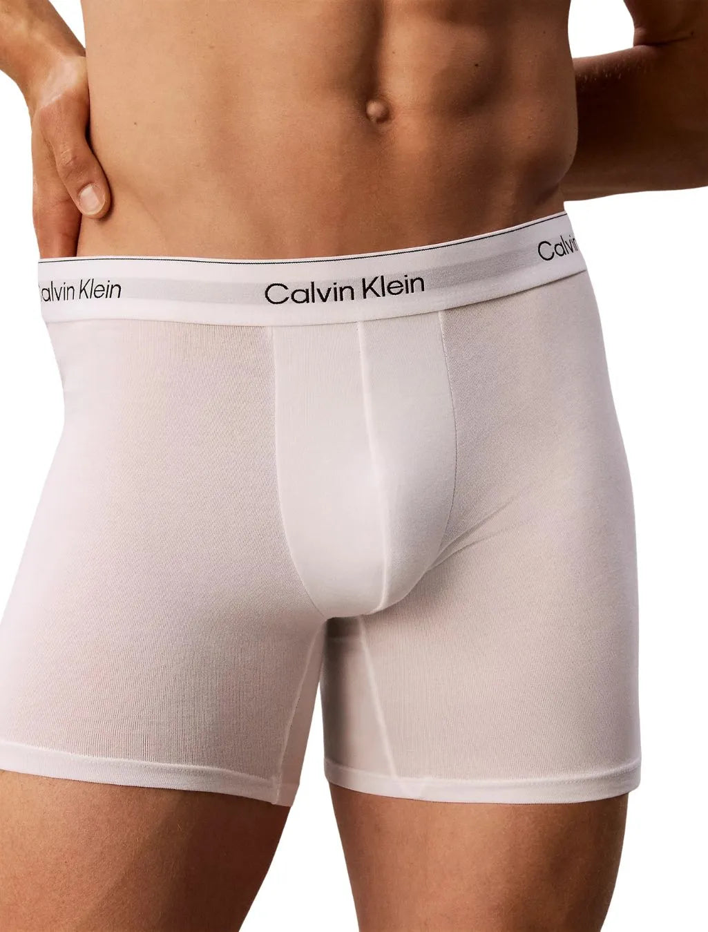 3-Pack Icon Cotton Stretch Boxer Briefs, All White