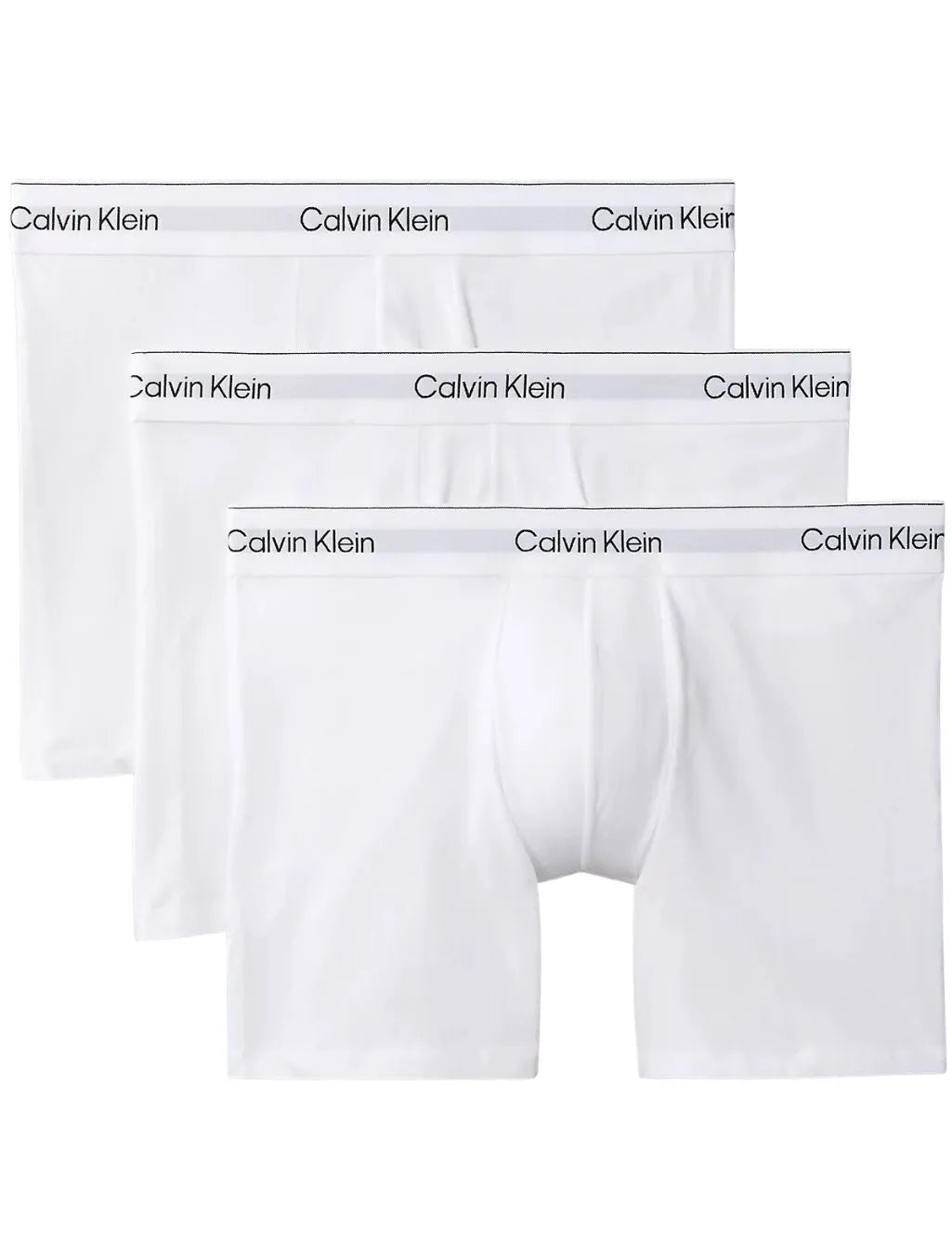 3-Pack Icon Cotton Stretch Boxer Briefs, All White