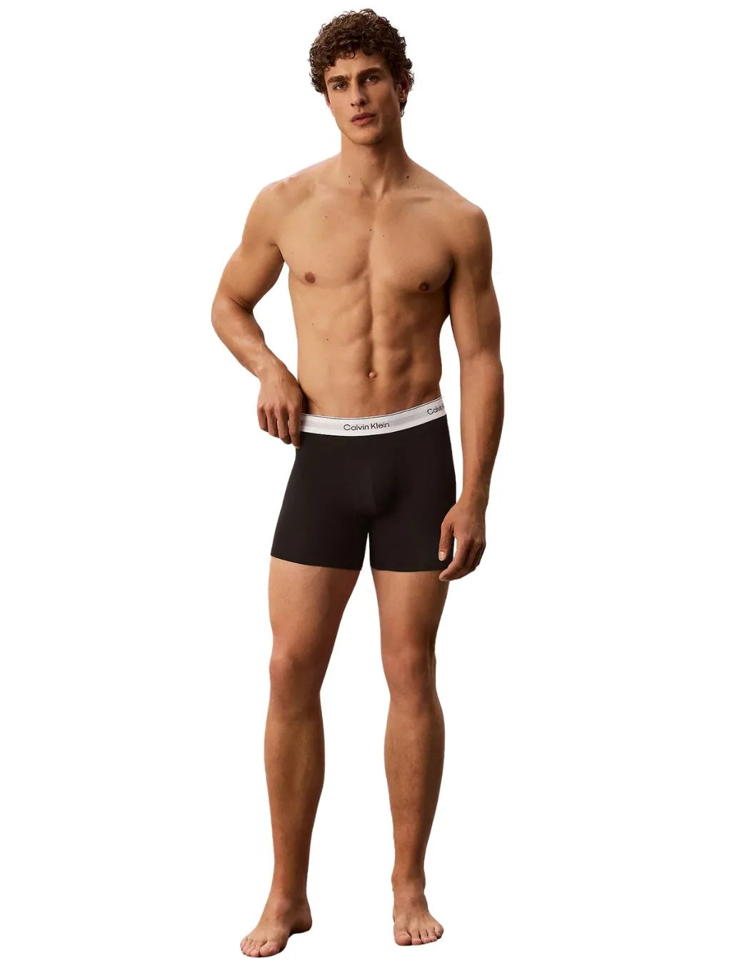 3-Pack Icon Cotton Stretch Boxer Briefs, Black/White/Grey