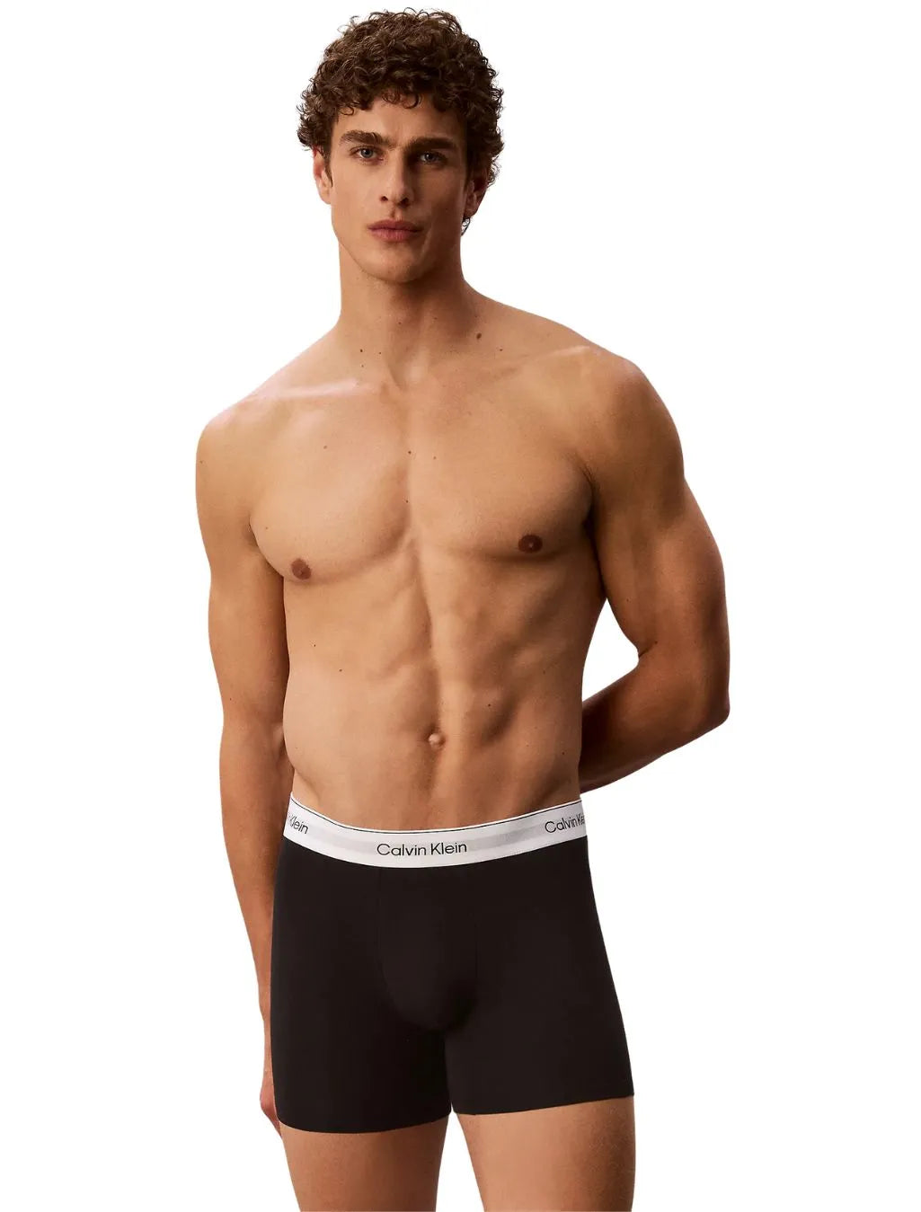 3-Pack Icon Cotton Stretch Boxer Briefs, Black/White/Grey