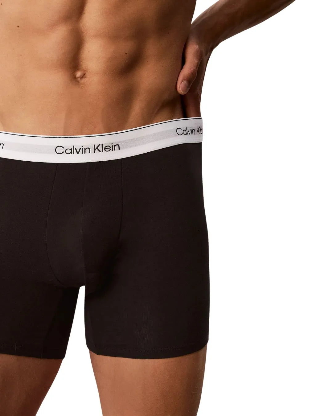 3-Pack Icon Cotton Stretch Boxer Briefs, Black/White/Grey
