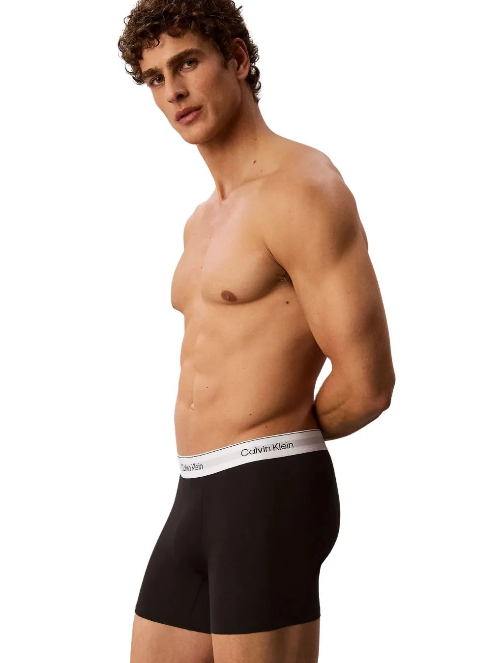 3-Pack Icon Cotton Stretch Boxer Briefs, Black/White/Grey
