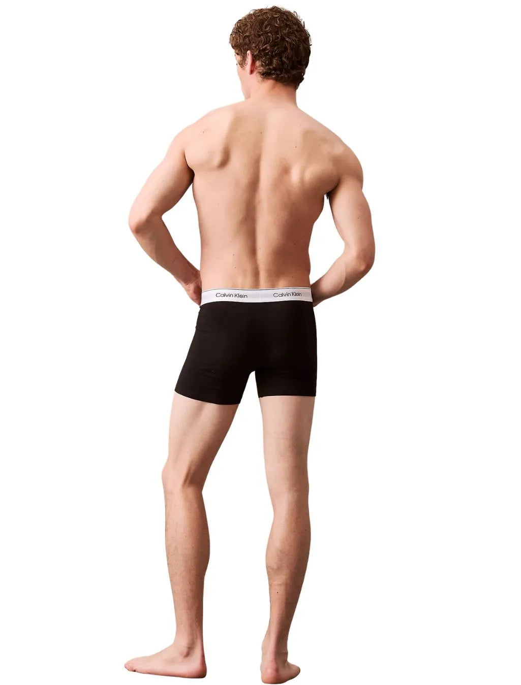 3-Pack Icon Cotton Stretch Boxer Briefs, Black/White/Grey