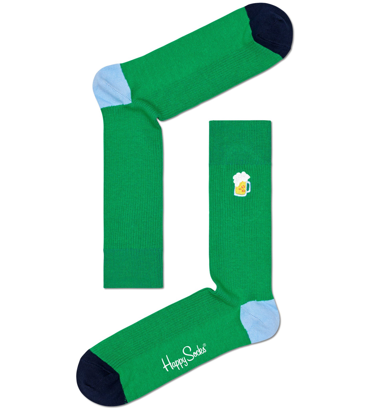 Happy Socks - 2 - Pack Beer Socks Gift Box, Green/Navy - Boxers - and - Briefs.net