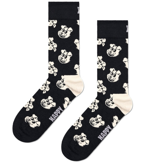 Happy Socks - Doggo Socks, Black/cream - Boxers - and - Briefs.net