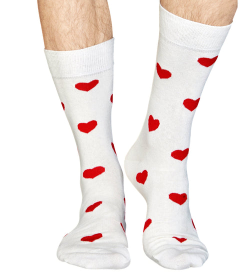 Happy Socks - Heart Socks, White - Boxers - and - Briefs.net