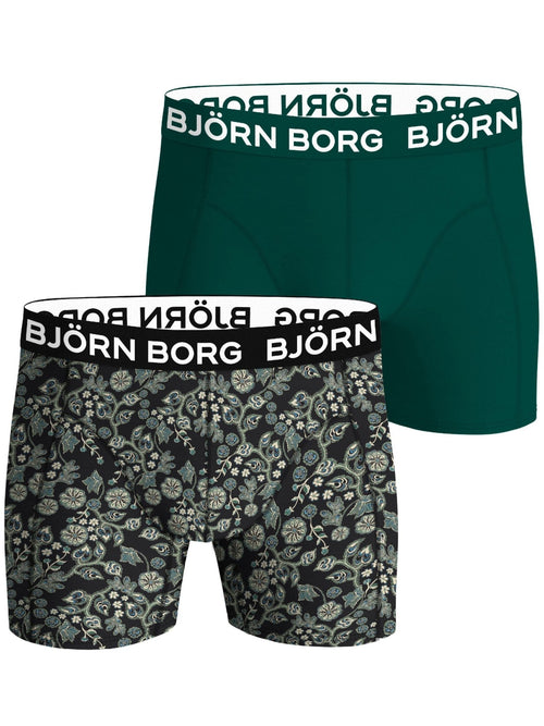 Bjorn BorgBoxer Briefs 2 - pack2 - Pack Leaf Silhouette Bamboo Boxer Briefs, Black/GreenBoxers & Briefs