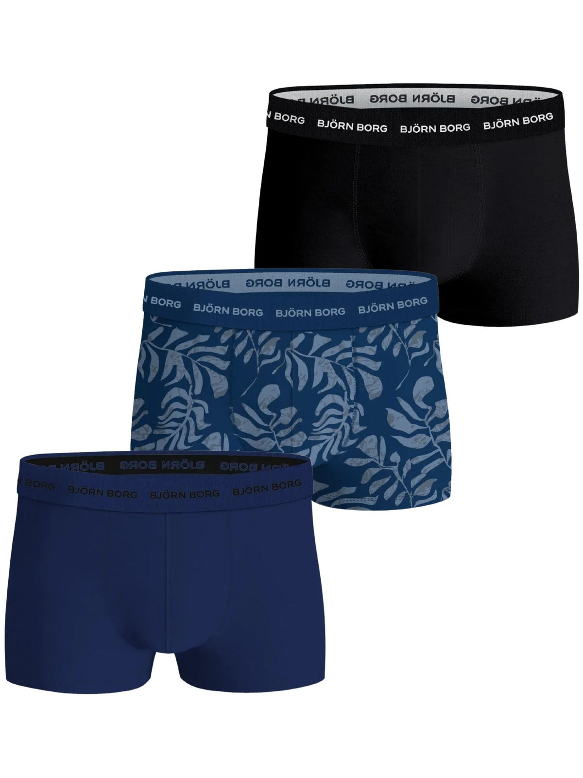Bjorn BorgTrunks 3 - pack3 - Pack Fern Leaf Print Boxer Trunks, Blue/NavyBoxers & Briefs