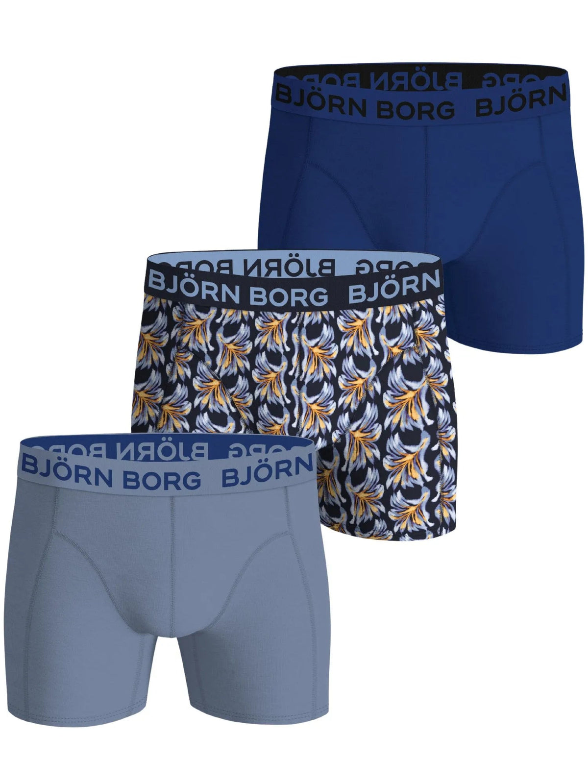 Bjorn BorgBoxer Briefs 3 - pack3 - Pack Floral Print Boxer Briefs, Blue MixBoxers & Briefs