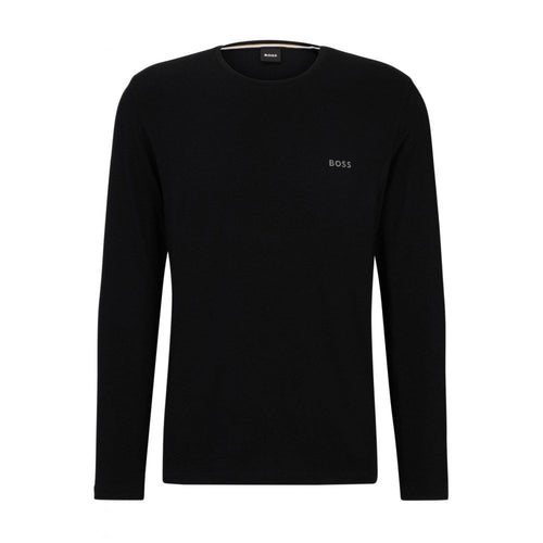 Langärmliges Loungewear-T-Shirt aus Luxe-Jersey, Schwarz