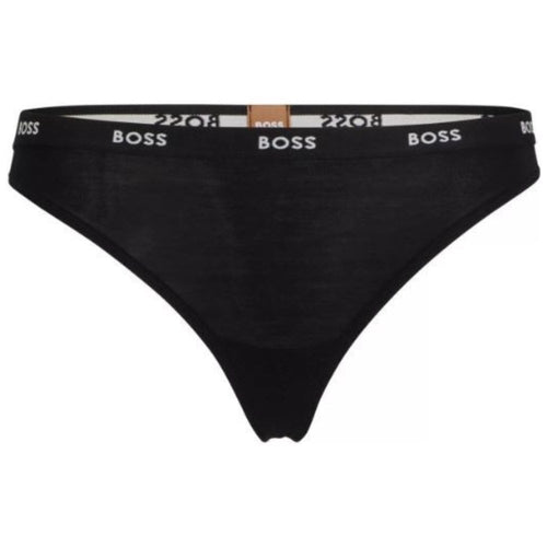 Logo Waistband Thong, Black