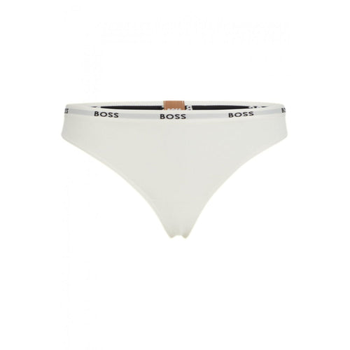 Logo Waistband Thong, White