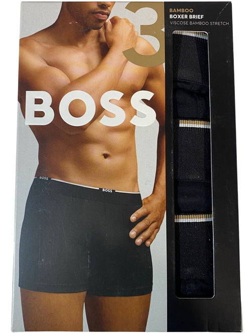 BOSSBoxer Briefs 3 - pack3 - Pack Bamboo Boxer Briefs, BlackBoxers - and - Briefs.net