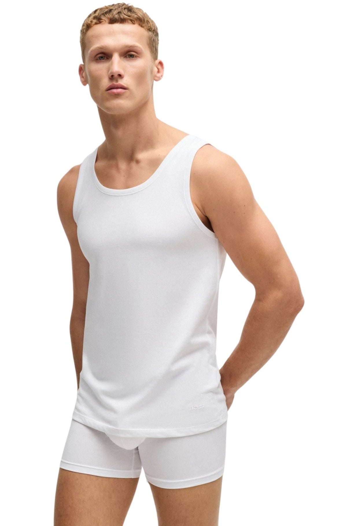 BOSSVests 3 - pack3 - Pack Classic - Fit Tank Top Vests, WhiteBoxers & Briefs