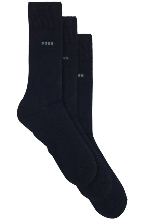 BOSSSocks 3 - pack3 - Pack Combed Cotton Socks, NavyBoxers - and - Briefs.net