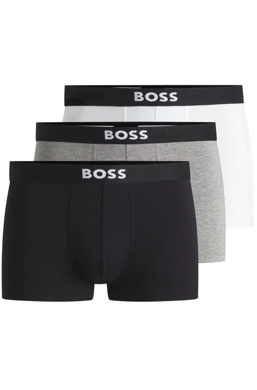 BOSSTrunks 3 - pack3 - Pack Icon Boxer Trunks, Black/White/GreyBoxers - and - Briefs.net