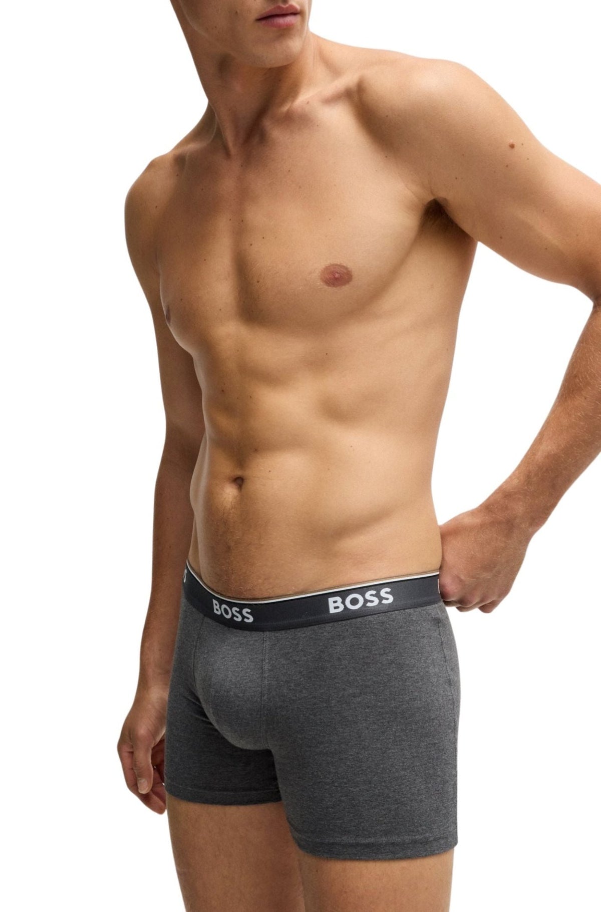 BOSSBoxer Briefs 3 - pack3 - Pack Power Logo Boxer Briefs, Grey/Charcoal/BlackBoxers - and - Briefs.net