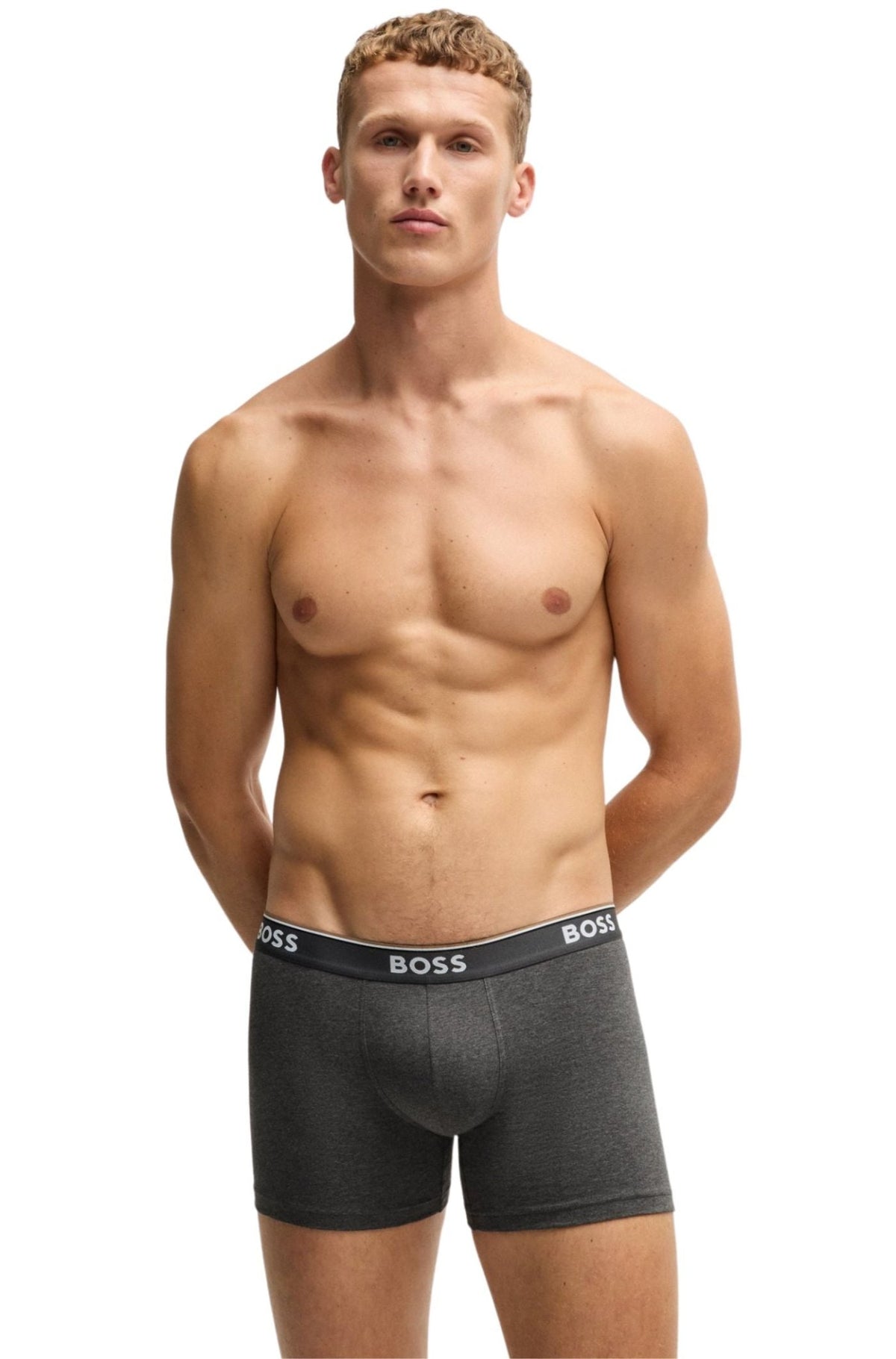 BOSSBoxer Briefs 3 - pack3 - Pack Power Logo Boxer Briefs, Grey/Charcoal/BlackBoxers - and - Briefs.net