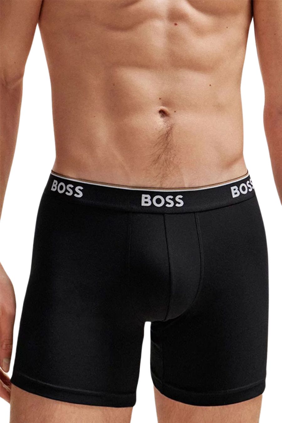 BOSSBoxer Briefs 3 - pack3 - Pack Power Logo Long Boxer Briefs, Black/White/GreyBoxers - and - Briefs.net