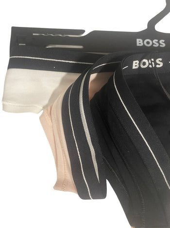 BOSSThongs 3 - pack3 - Pack Power Logo Waistband Thongs, Black/White/PinkBoxers - and - Briefs.net