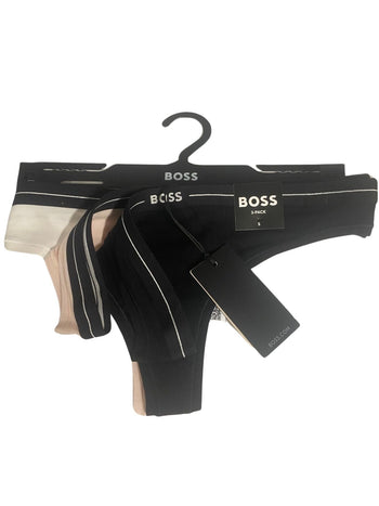 BOSSThongs 3 - pack3 - Pack Power Logo Waistband Thongs, Black/White/PinkBoxers - and - Briefs.net