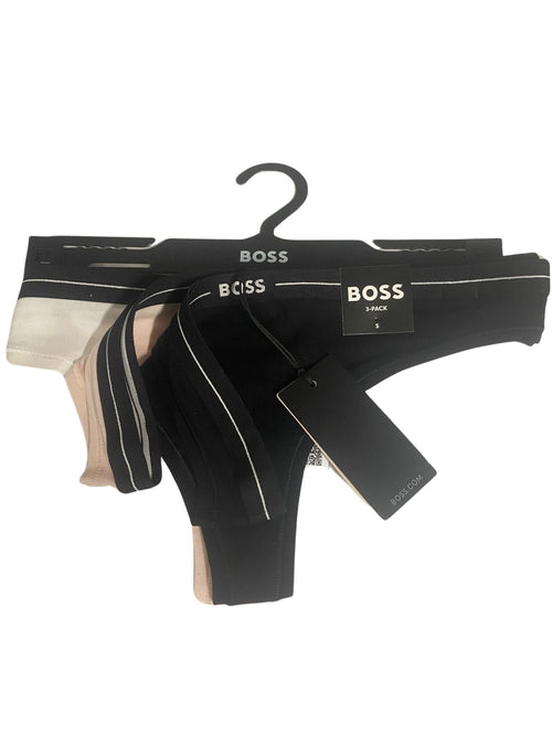 BOSSThongs 3 - pack3 - Pack Power Logo Waistband Thongs, Black/White/PinkBoxers - and - Briefs.net