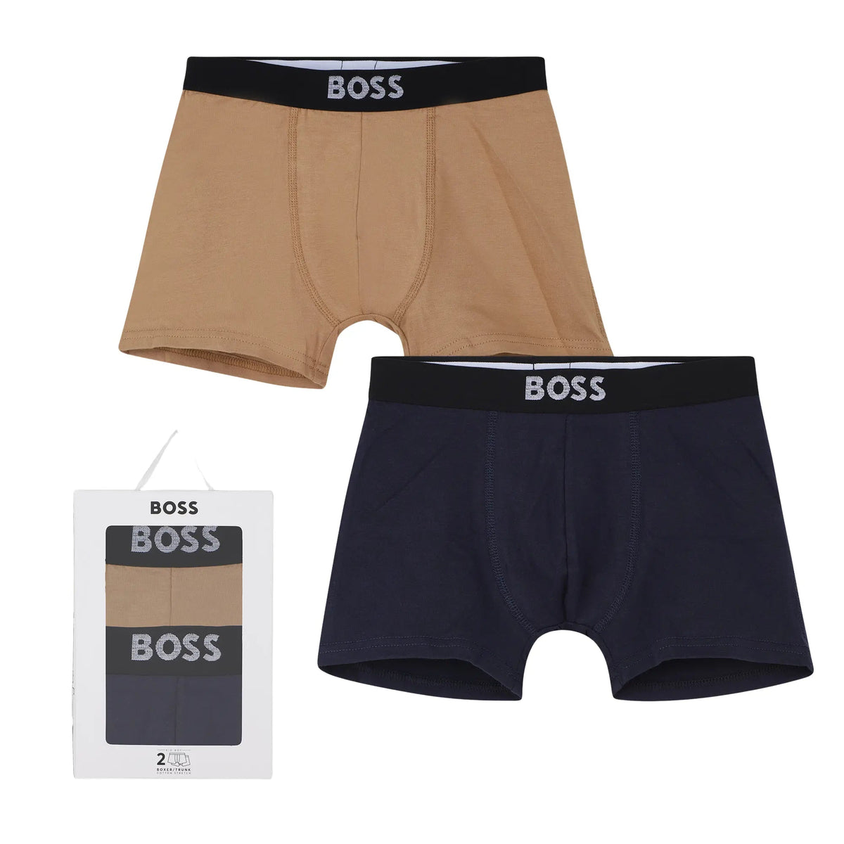BOSSBoxer trunks 2 - packBoys 2 - Pack Icon Boxer Trunks, Cookie/NavyBoxers & Briefs