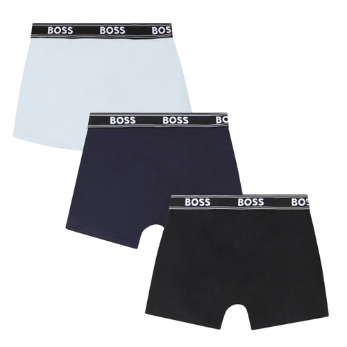 BOSSBoxer Trunks 3 - packBoys 3 - Pack Power Logo Boxer Trunks, Black/Navy/BlueBoxers & Briefs
