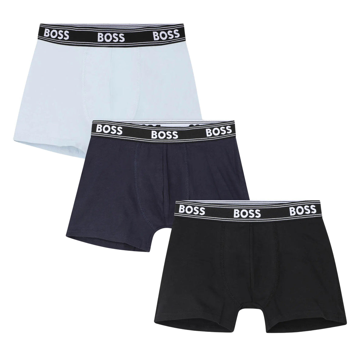 BOSSBoxer Trunks 3 - packBoys 3 - Pack Power Logo Boxer Trunks, Black/Navy/BlueBoxers & Briefs