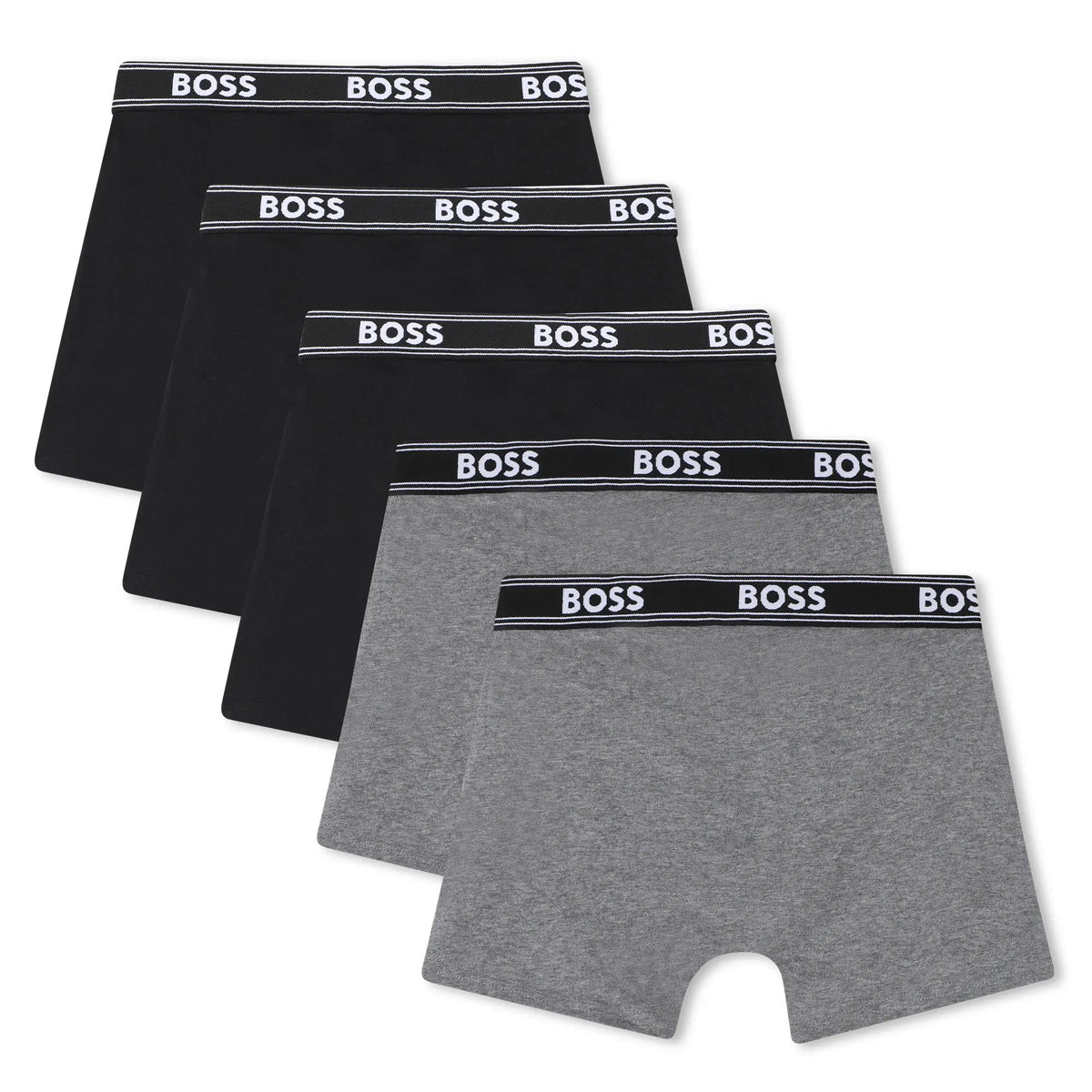 BOSSBoxer Trunks 5 - packBoys 5 - Pack Power Logo Boxer Trunks, Black/GreyBoxers & Briefs