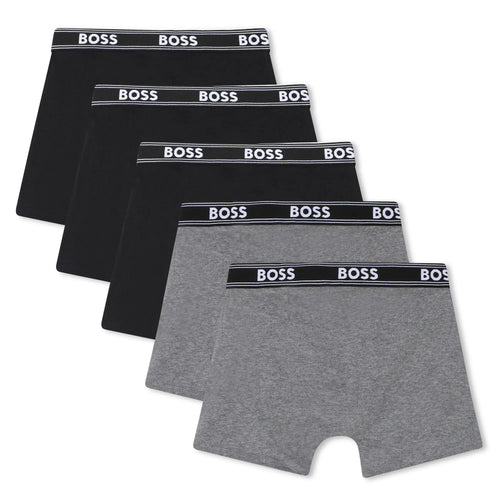 BOSSBoxer Trunks 5 - packBoys 5 - Pack Power Logo Boxer Trunks, Black/GreyBoxers & Briefs